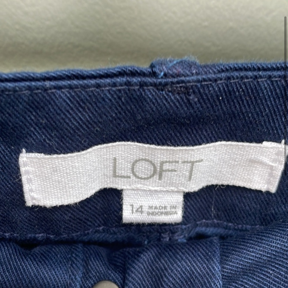 LOFT Blue Wide Leg Pants Relaxed Fit - Picture 2 of 4